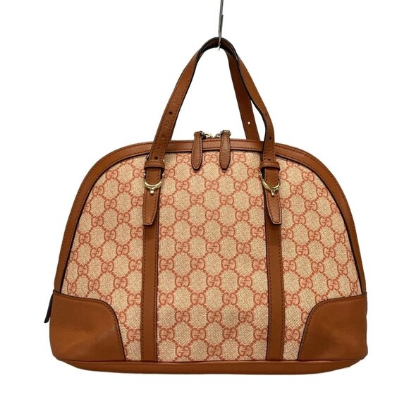 GUCCI Nice/GG Plus GG Supreme Orange Cream PVC Leather Handbag 329-080925 - Picture 1 of 14